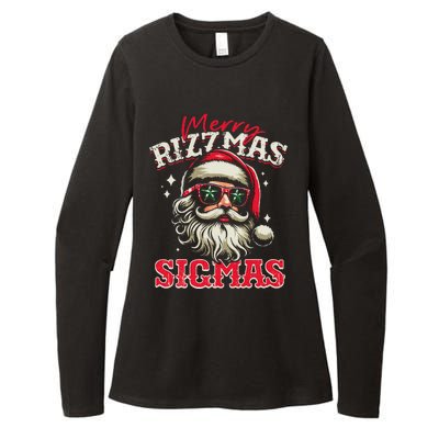 Skibid.I Rizzmas Christmas Rizz Santa Claus Charisma Cool Womens CVC Long Sleeve Shirt