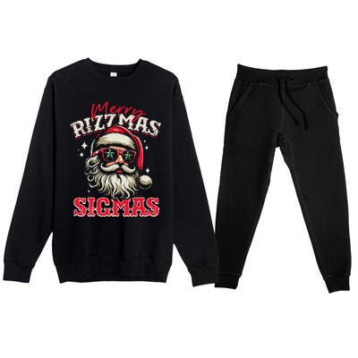 Skibid.I Rizzmas Christmas Rizz Santa Claus Charisma Cool Premium Crewneck Sweatsuit Set