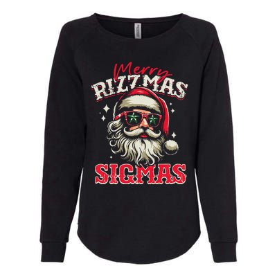 Skibid.I Rizzmas Christmas Rizz Santa Claus Charisma Cool Womens California Wash Sweatshirt