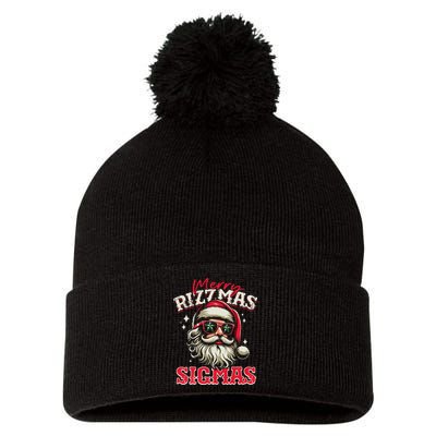 Skibid.I Rizzmas Christmas Rizz Santa Claus Charisma Cool Pom Pom 12in Knit Beanie