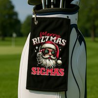 Skibid.I Rizzmas Christmas Rizz Santa Claus Charisma Cool Golf Towel