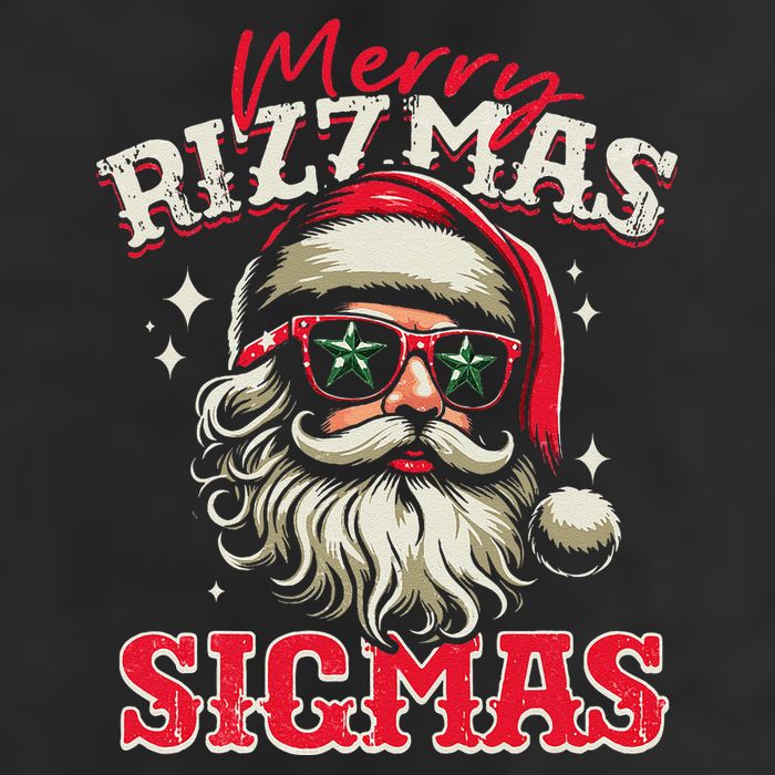 Skibid.I Rizzmas Christmas Rizz Santa Claus Charisma Cool Golf Towel