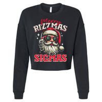 Skibid.I Rizzmas Christmas Rizz Santa Claus Charisma Cool Cropped Pullover Crew