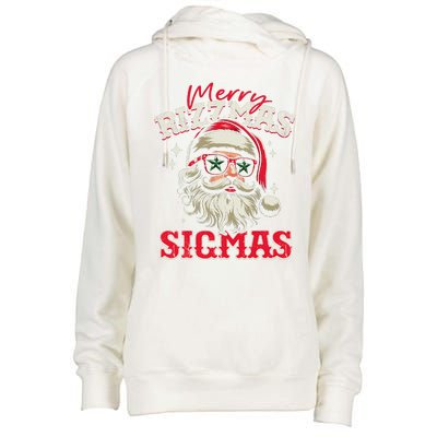 Skibid.I Rizzmas Christmas Rizz Santa Claus Charisma Cool Womens Funnel Neck Pullover Hood