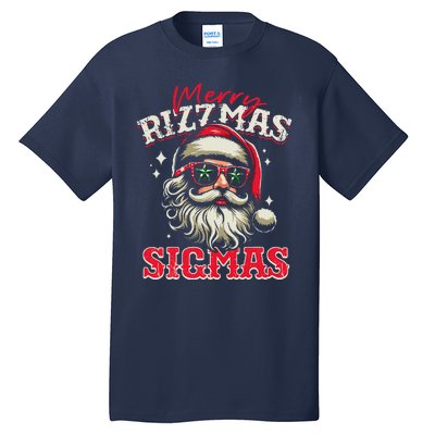 Skibid.I Rizzmas Christmas Rizz Santa Claus Charisma Cool Tall T-Shirt