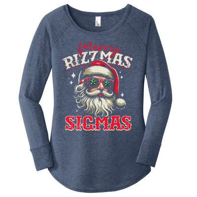 Skibid.I Rizzmas Christmas Rizz Santa Claus Charisma Cool Women's Perfect Tri Tunic Long Sleeve Shirt