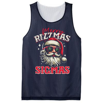 Skibid.I Rizzmas Christmas Rizz Santa Claus Charisma Cool Mesh Reversible Basketball Jersey Tank