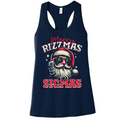 Skibid.I Rizzmas Christmas Rizz Santa Claus Charisma Cool Women's Racerback Tank