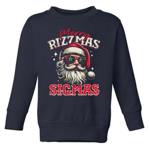 Skibid.I Rizzmas Christmas Rizz Santa Claus Charisma Cool Toddler Sweatshirt