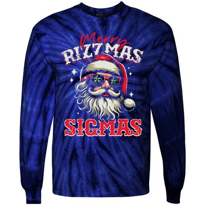 Skibid.I Rizzmas Christmas Rizz Santa Claus Charisma Cool Tie-Dye Long Sleeve Shirt