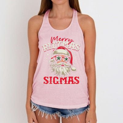 Skibid.I Rizzmas Christmas Rizz Santa Claus Charisma Cool Women's Knotted Racerback Tank