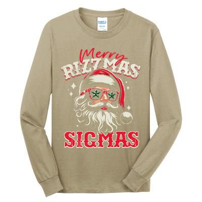 Skibid.I Rizzmas Christmas Rizz Santa Claus Charisma Cool Tall Long Sleeve T-Shirt