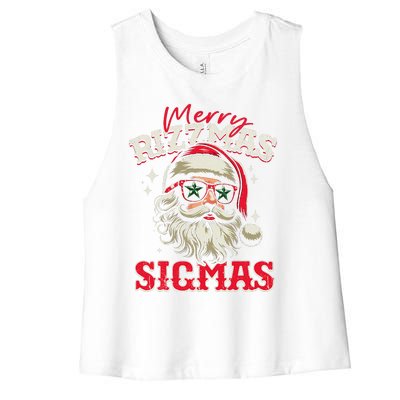 Skibid.I Rizzmas Christmas Rizz Santa Claus Charisma Cool Women's Racerback Cropped Tank