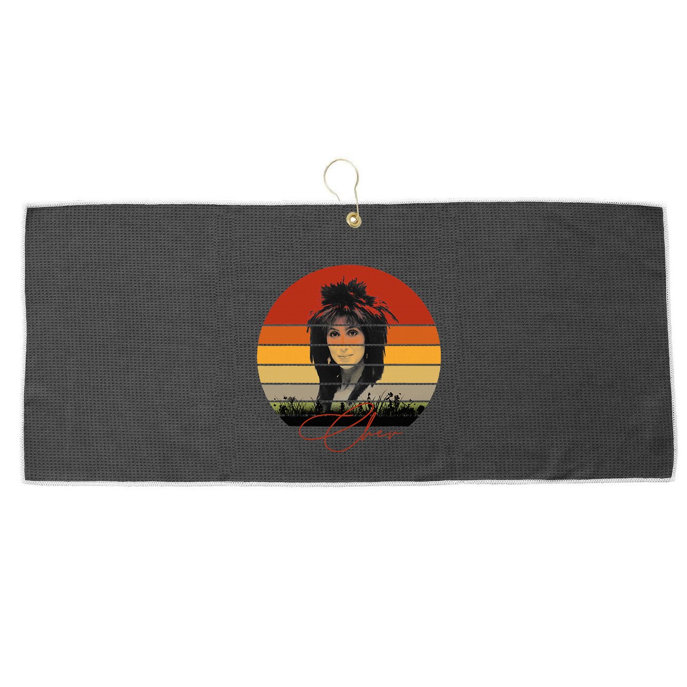 Solid Retro Color Sunset Vintage Chers Music Large Microfiber Waffle Golf Towel
