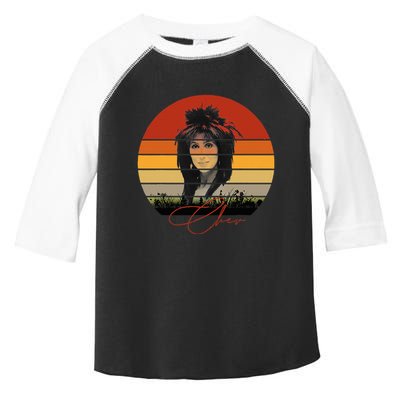 Solid Retro Color Sunset Vintage Chers Music Toddler Fine Jersey T-Shirt