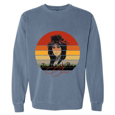 Solid Retro Color Sunset Vintage Chers Music Garment-Dyed Sweatshirt