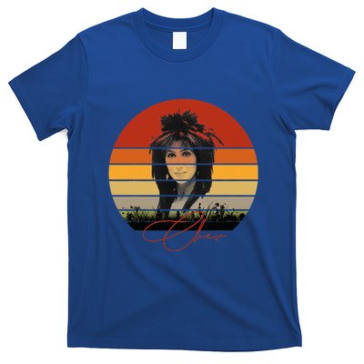 Solid Retro Color Sunset Vintage Chers Music T-Shirt