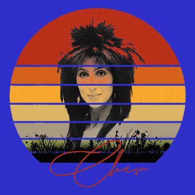 Solid Retro Color Sunset Vintage Chers Music T-Shirt