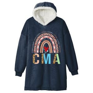 Stethoscope Rainbow CMA Caring Strong Loving Nurses Week Hooded Wearable Blanket