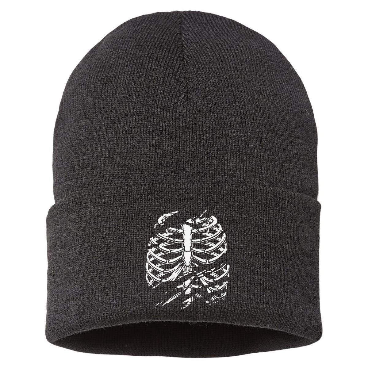 Skeleton Rib Cage Halloween Costume Sustainable Knit Beanie
