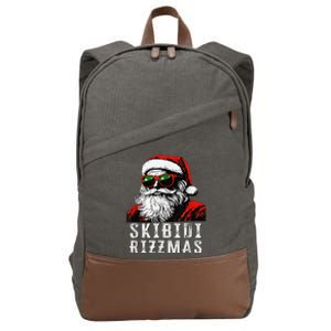 Skibid.I Rizzmas Christmas Santa Claus Merry Rizz Mas Sigmas Cotton Canvas Backpack