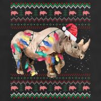 Santa Rhino Christmas Lights Ugly Sweater Racoon Lover Xmas Adult Drive Performance Visor