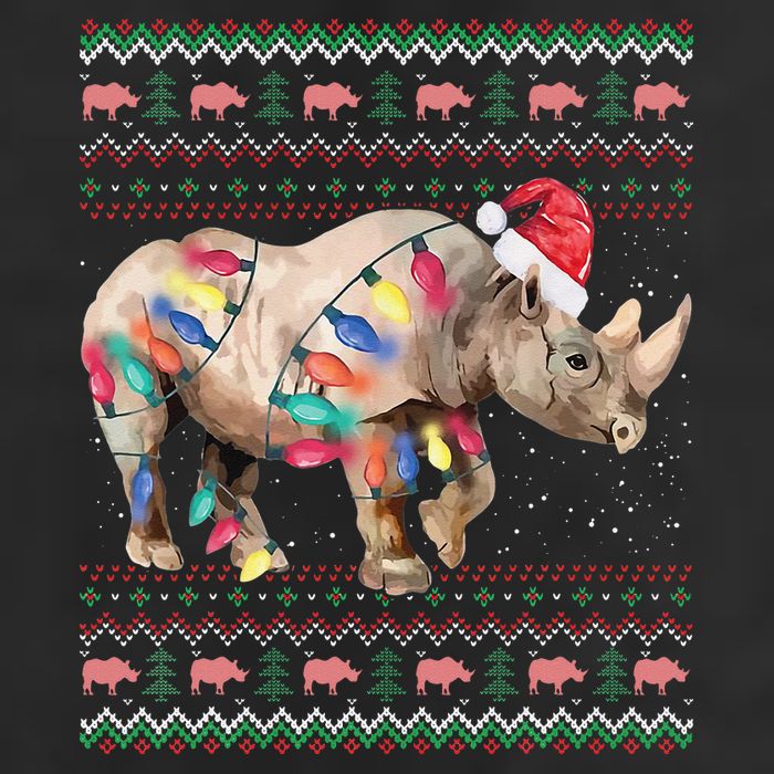 Santa Rhino Christmas Lights Ugly Sweater Racoon Lover Xmas Adult Drive Performance Visor