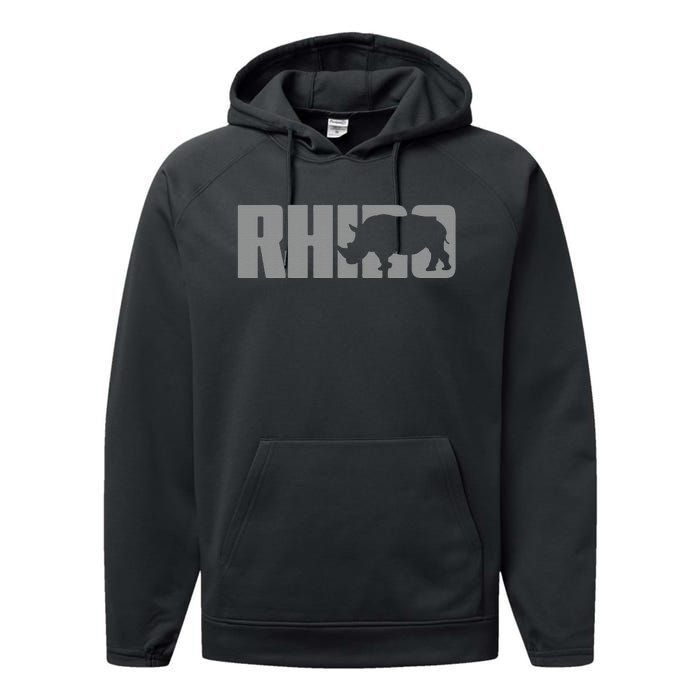 Save Rhino Clothing Rhino Rhinoceros Performance Fleece Hoodie