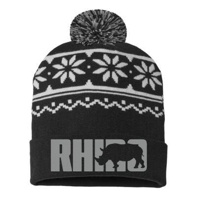 Save Rhino Clothing Rhino Rhinoceros USA-Made Snowflake Beanie