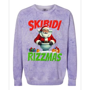 Skibid.I Rizzmas Christmas Rizz Santa Claus Charisma Cool Colorblast Crewneck Sweatshirt