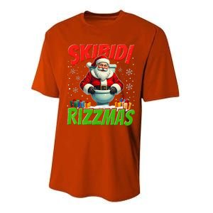 Skibid.I Rizzmas Christmas Rizz Santa Claus Charisma Cool Performance Sprint T-Shirt