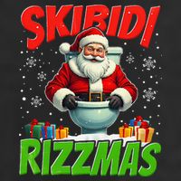 Skibid.I Rizzmas Christmas Rizz Santa Claus Charisma Cool 7 Panel Mesh Trucker Snapback Hat