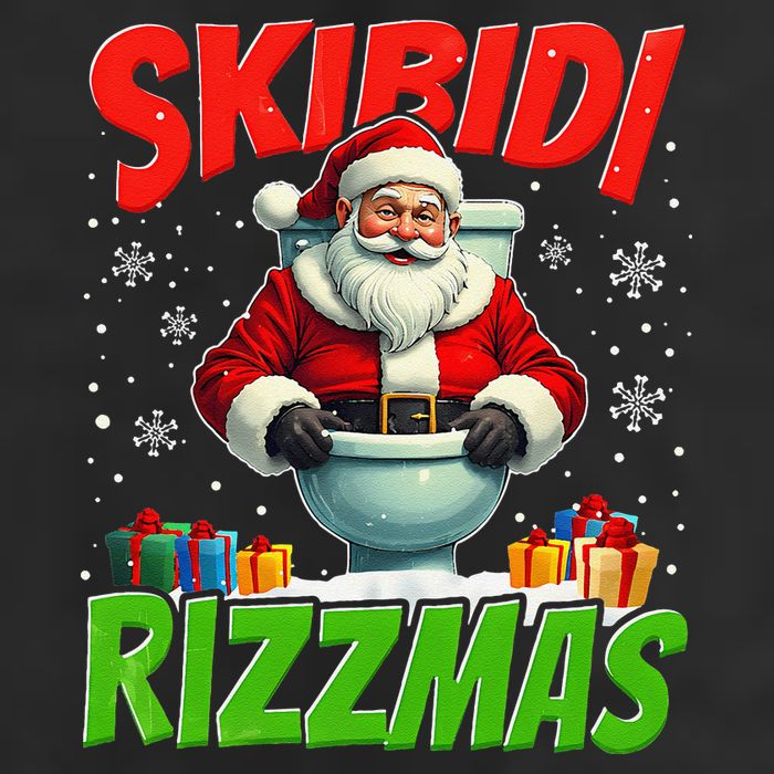 Skibid.I Rizzmas Christmas Rizz Santa Claus Charisma Cool 7 Panel Mesh Trucker Snapback Hat