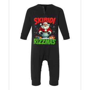 Skibid.I Rizzmas Christmas Rizz Santa Claus Charisma Cool Infant Fleece One Piece