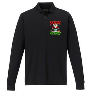 Skibid.I Rizzmas Christmas Rizz Santa Claus Charisma Cool Performance Long Sleeve Polo