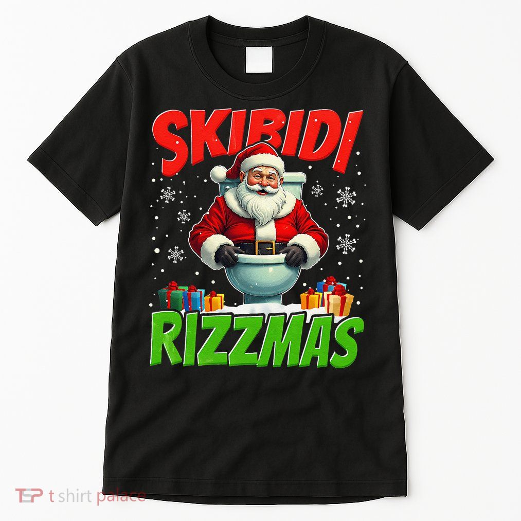 Skibid.I Rizzmas Christmas Rizz Santa Claus Charisma Cool Tall T-Shirt