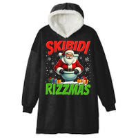 Skibid.I Rizzmas Christmas Rizz Santa Claus Charisma Cool Hooded Wearable Blanket