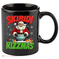 Skibid.I Rizzmas Christmas Rizz Santa Claus Charisma Cool 11oz C Handle Ceramic Mug