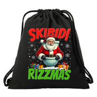 Skibid.I Rizzmas Christmas Rizz Santa Claus Charisma Cool Drawstring Bag