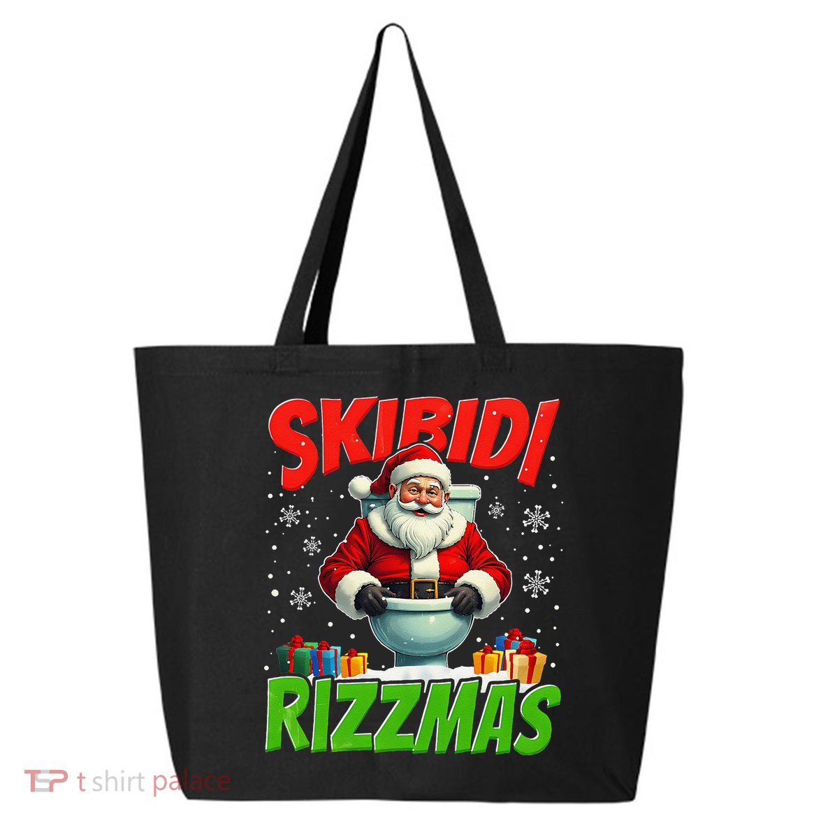 Skibid.I Rizzmas Christmas Rizz Santa Claus Charisma Cool 25L Jumbo Tote
