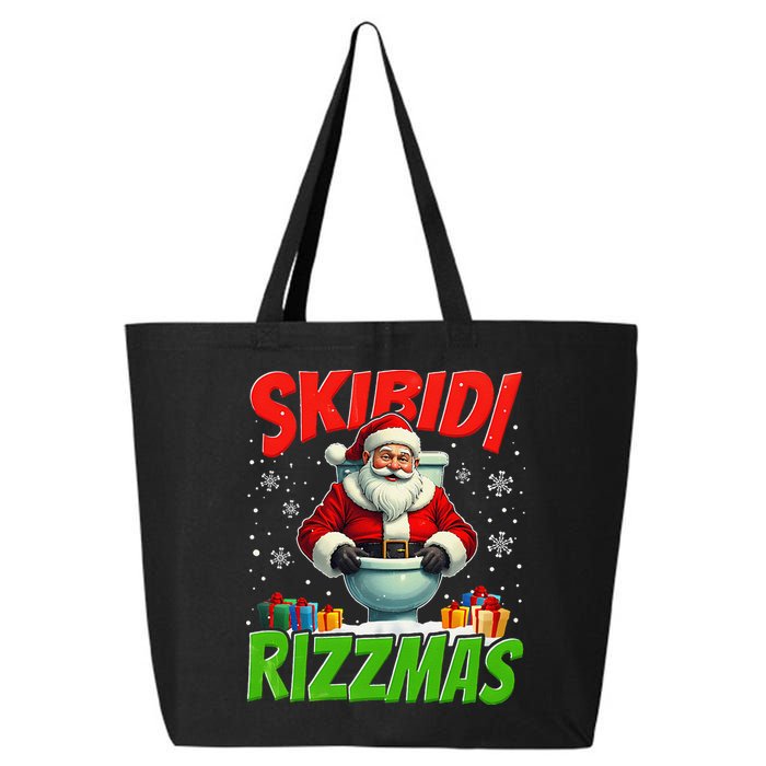 Skibid.I Rizzmas Christmas Rizz Santa Claus Charisma Cool 25L Jumbo Tote