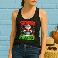 Skibid.I Rizzmas Christmas Rizz Santa Claus Charisma Cool Womens Tank Top