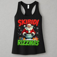 Skibid.I Rizzmas Christmas Rizz Santa Claus Charisma Cool Womens Tank Top