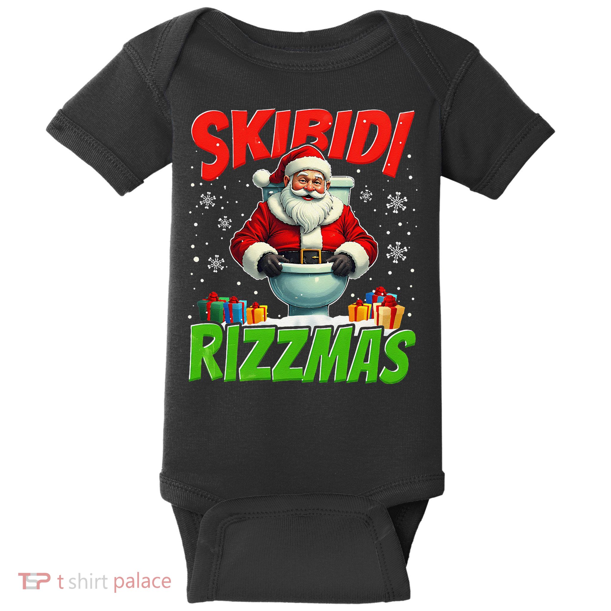 Skibid.I Rizzmas Christmas Rizz Santa Claus Charisma Cool Baby Bodysuit