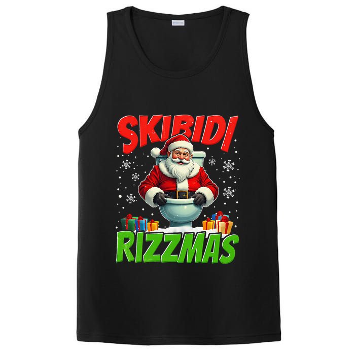 Skibid.I Rizzmas Christmas Rizz Santa Claus Charisma Cool PosiCharge Competitor Tank