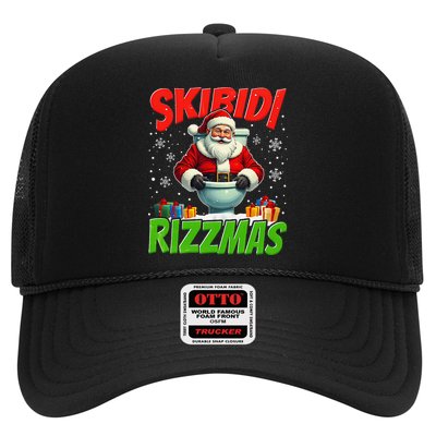 Skibid.I Rizzmas Christmas Rizz Santa Claus Charisma Cool Trucker Hat