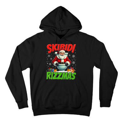 Skibid.I Rizzmas Christmas Rizz Santa Claus Charisma Cool Tall Hoodie