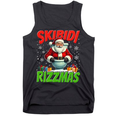 Skibid.I Rizzmas Christmas Rizz Santa Claus Charisma Cool Tank Top
