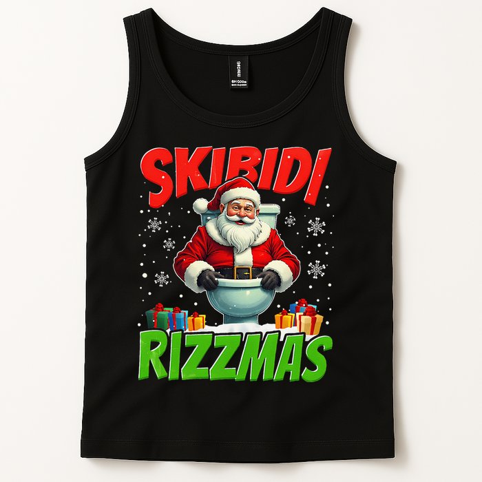 Skibid.I Rizzmas Christmas Rizz Santa Claus Charisma Cool Tank Top