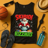 Skibid.I Rizzmas Christmas Rizz Santa Claus Charisma Cool Tank Top